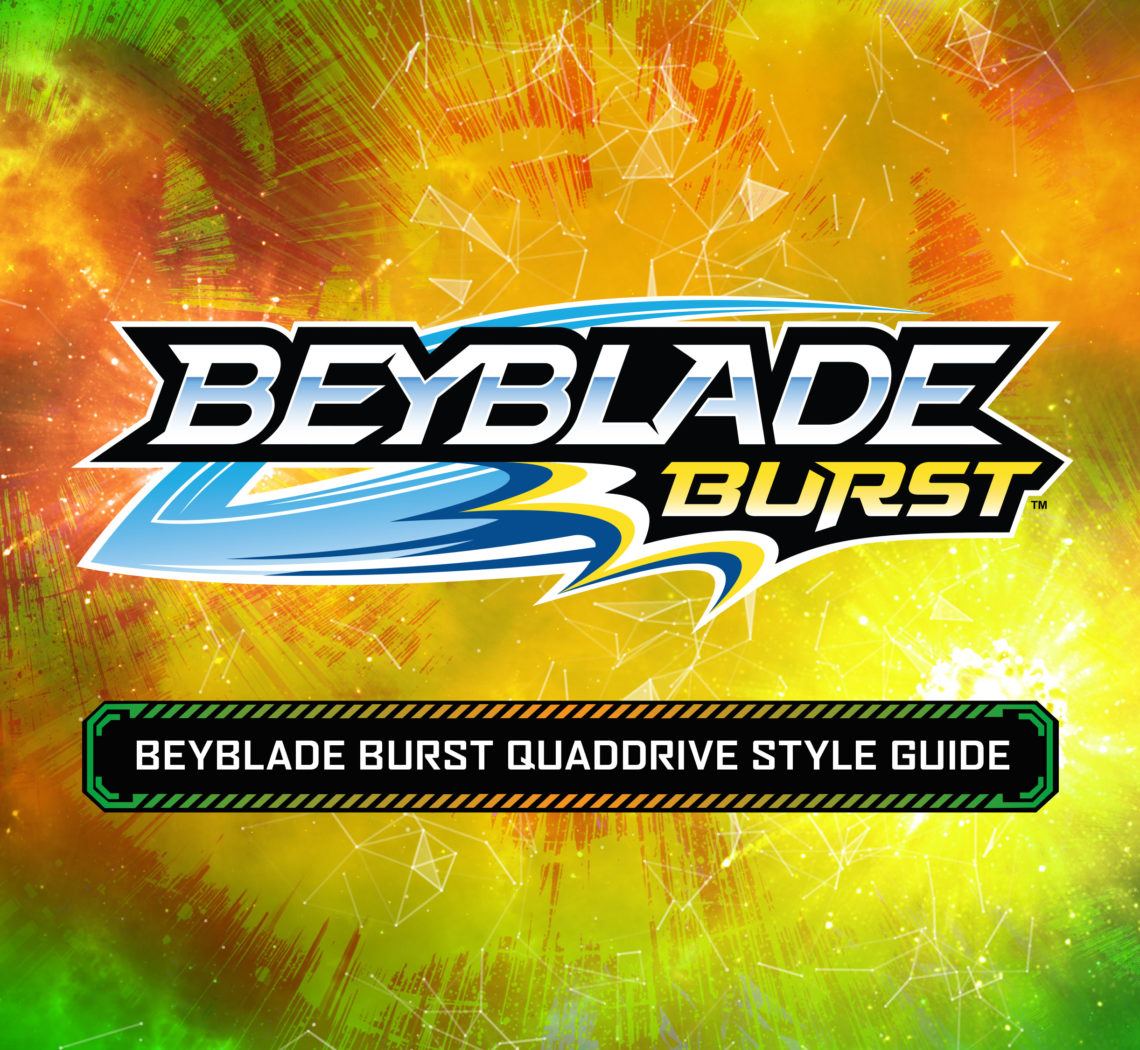 Beyblade Burst logo for kids anime brand licensing style guides.