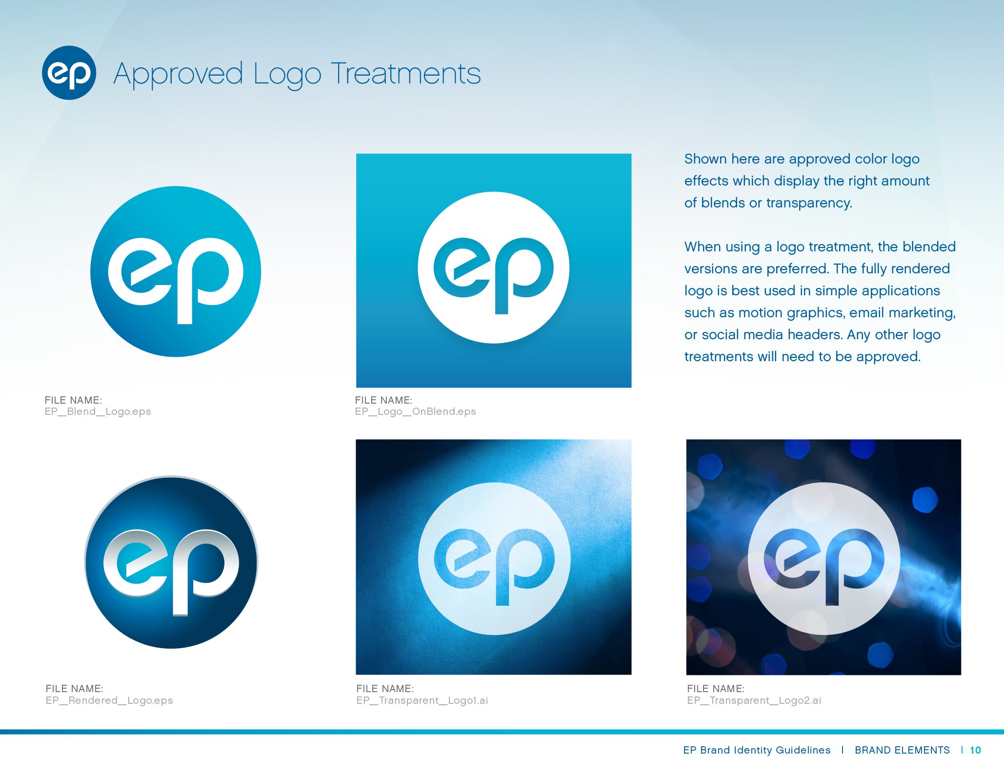 EP Entertainment Partners Brand Identity and UX Design Logo Treatments
