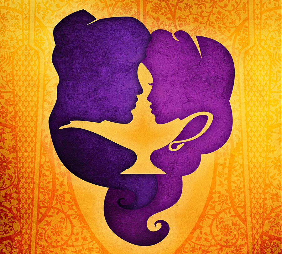 Key art design for Disney's Aladdin the Musical licensed merchandise style guide.