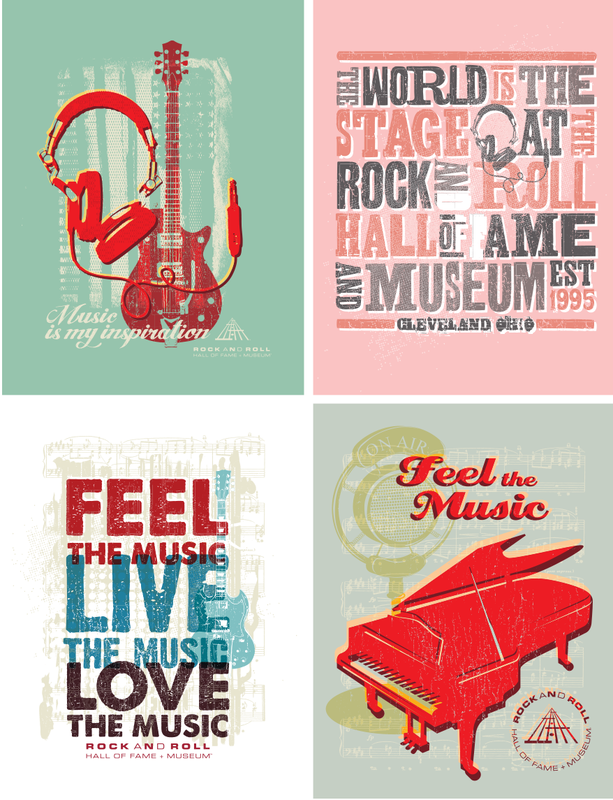 Rock and Roll Hall of Fame Graphic Design Retro 1