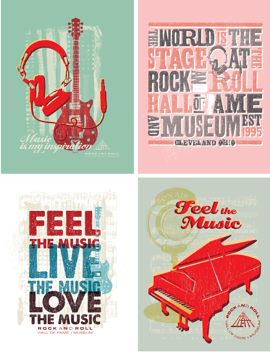 Rock and Roll Hall of Fame Graphic Design Retro 1