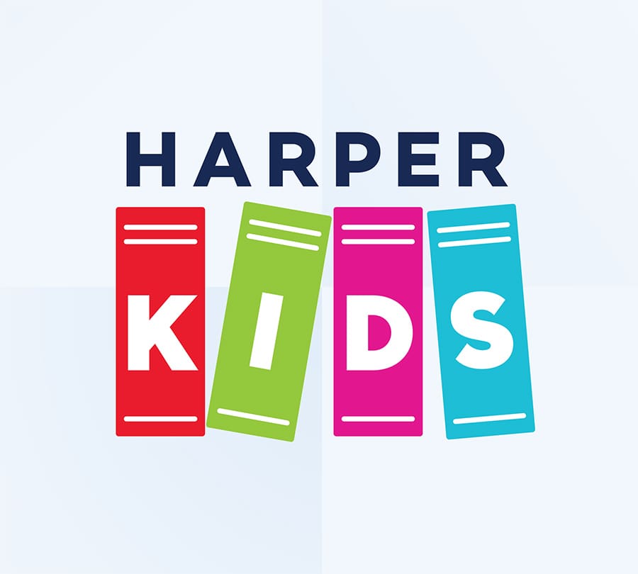 Harper Kids logo for children's book publisher brand identity program.