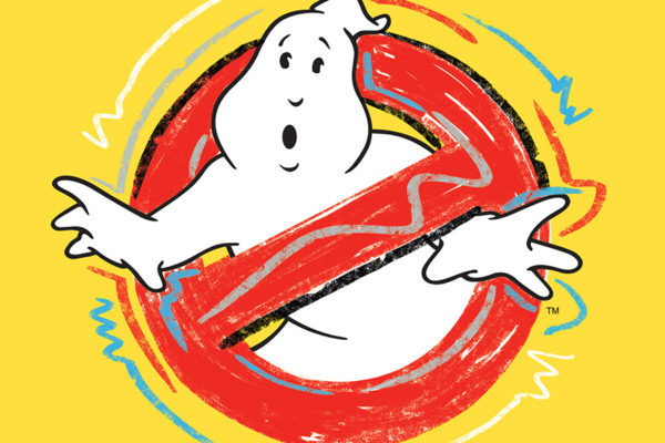 Retro illustrated Ghostbusters logo for entertainment brand licensing style guide.