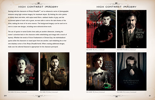 Penny Dreadful Merchandising Style Guide High Contrast Imagery
