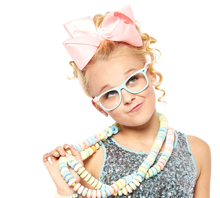 JoJo Siwa with bow in hair for celebrity brand design vision and brand partnerships.