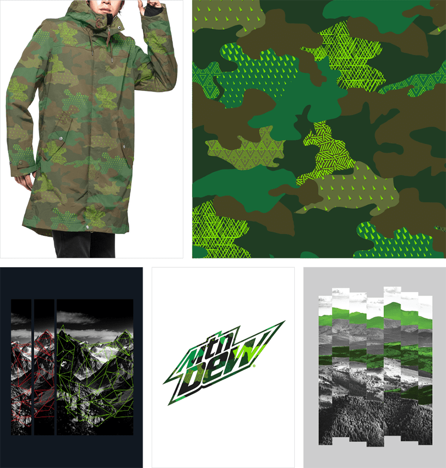 Mountain Dew Theme Art Camo Outdoors