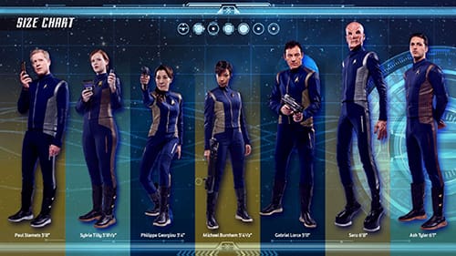 Star Trek Discovery Brand Licensing Style Guide Character Size Chart
