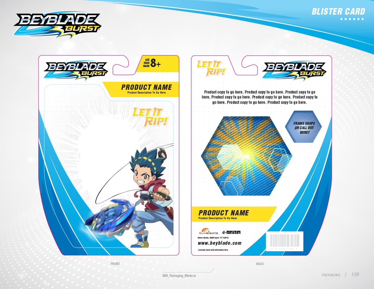 Beyblade Burst Global Brand Licensing Blister Card Packaging