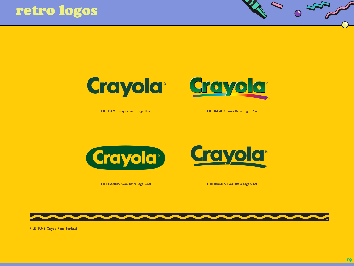 Crayola Retro Creative Assets Logos