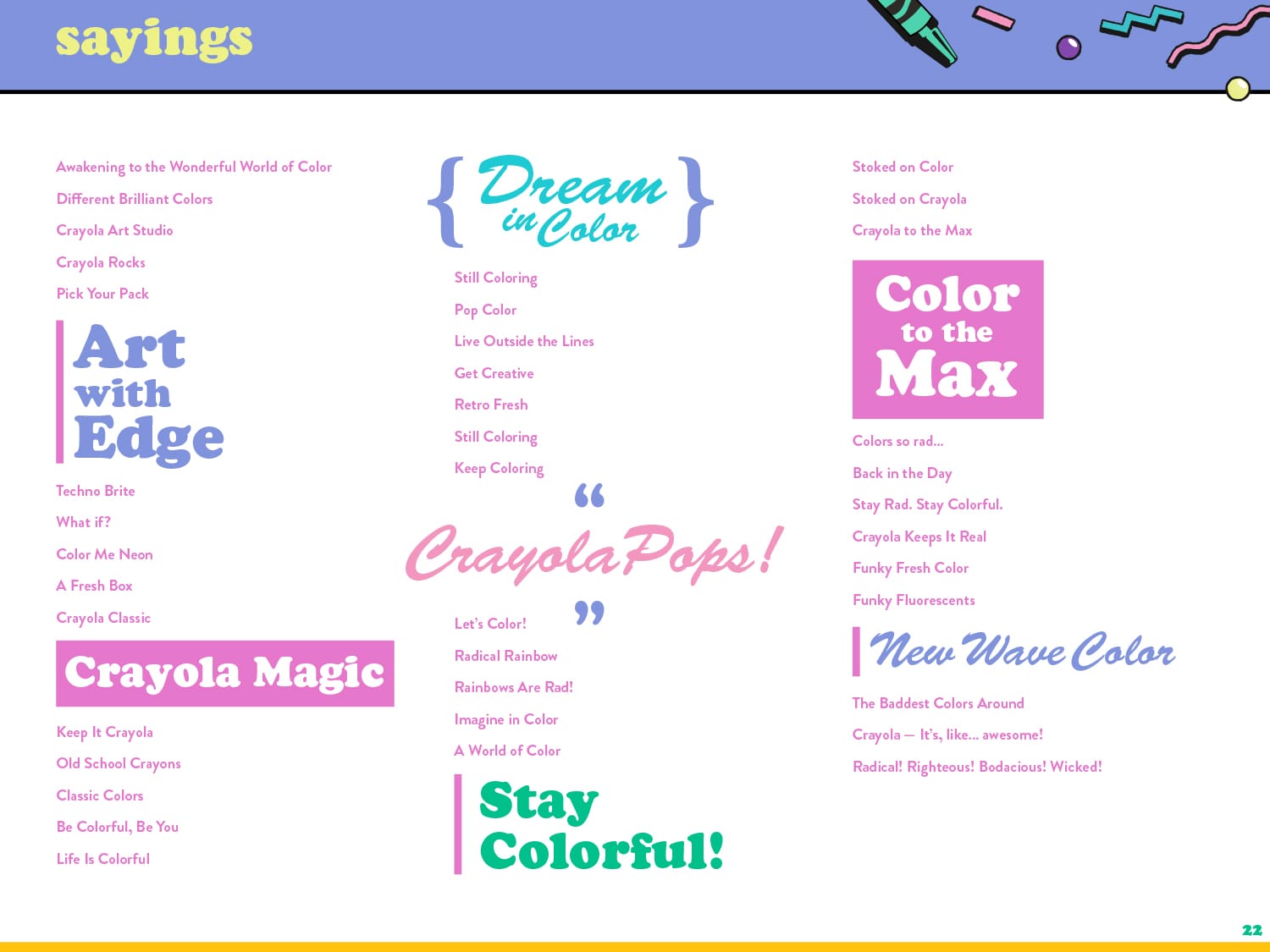 Crayola Retro Creative Assets Sayings