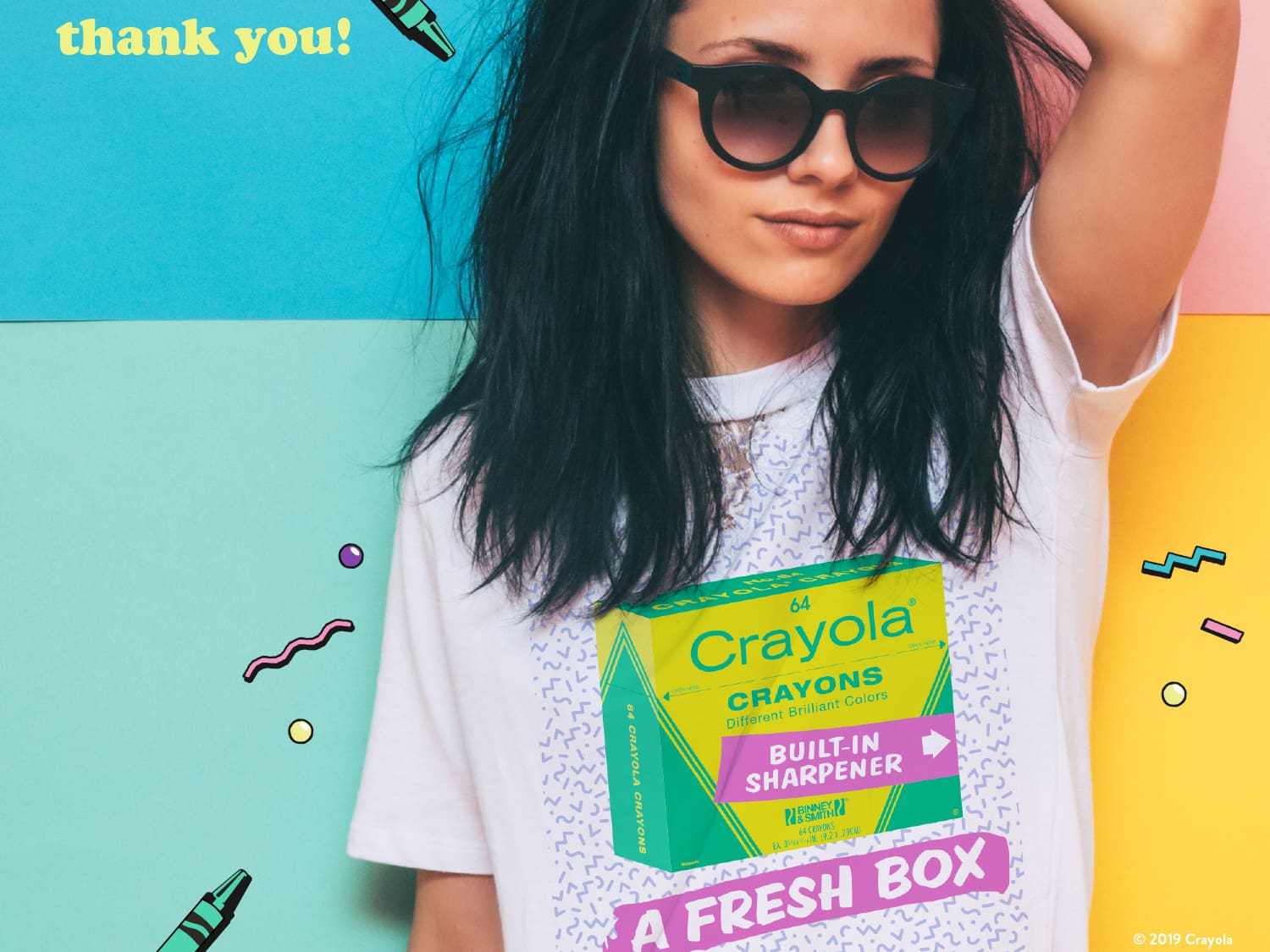 Crayola Retro Creative Assets Thank You