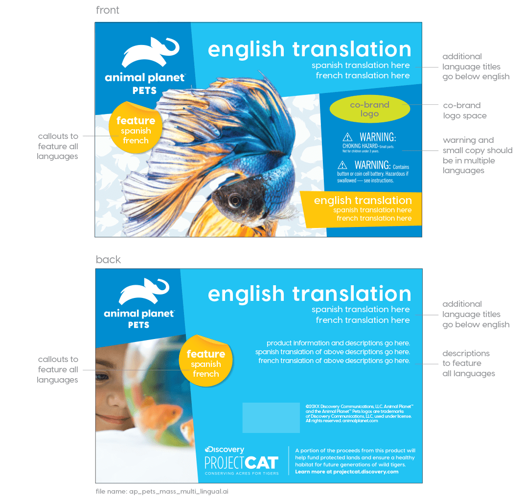 Animal Planet Pets Packaging English Translation