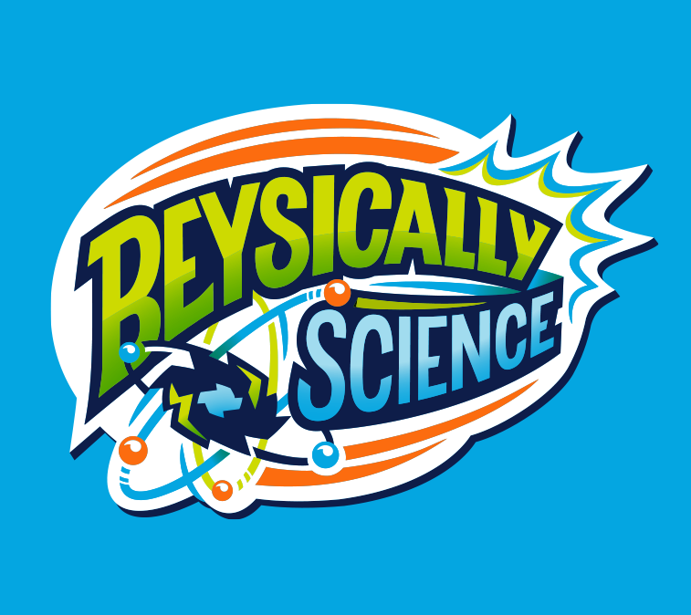 Beysically Science Brand Identity STEM Logo on Blue Color