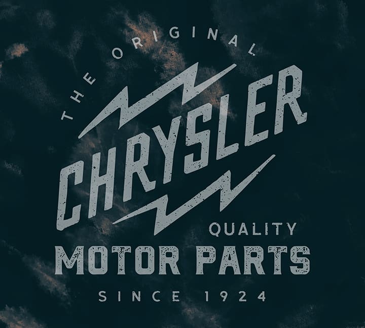 "The Original Chrysler, Quality Motor Parts Since 1924" design for automotive brand assets.
