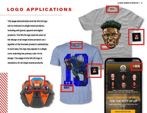 NFLPA Product Vision Pitch Decks Brand Style Guide Logo Applications