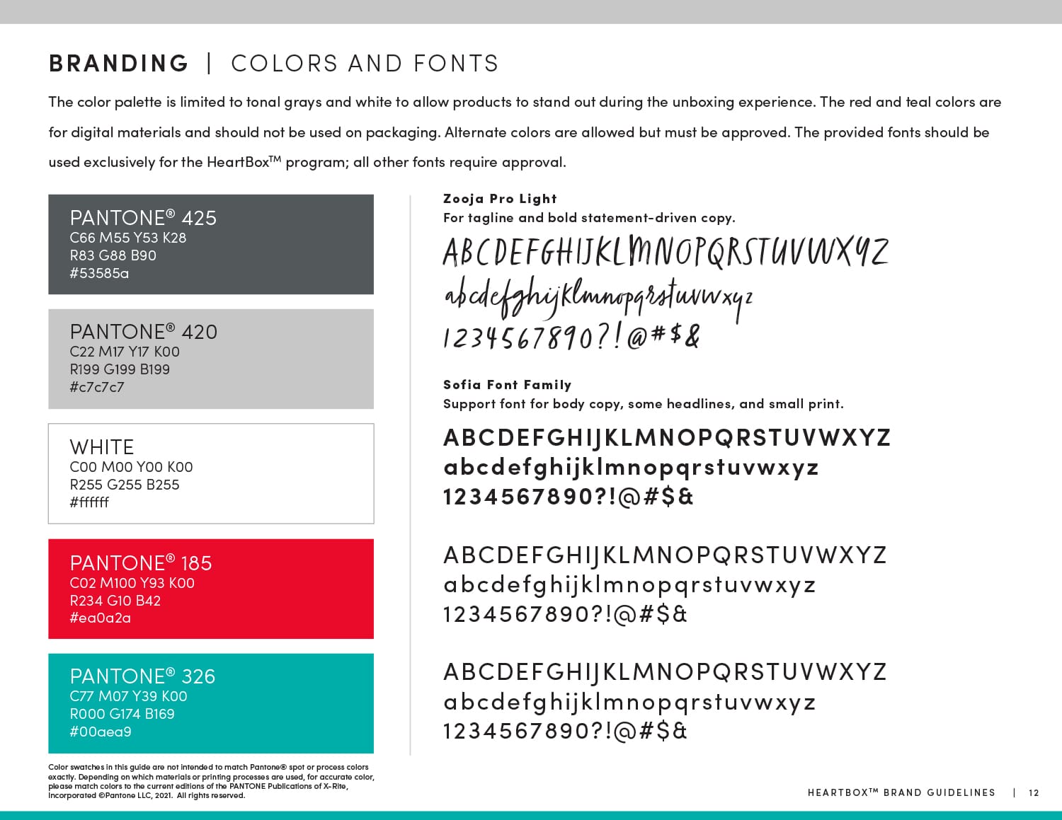 HeartBox Marketing Design Colors and Fonts