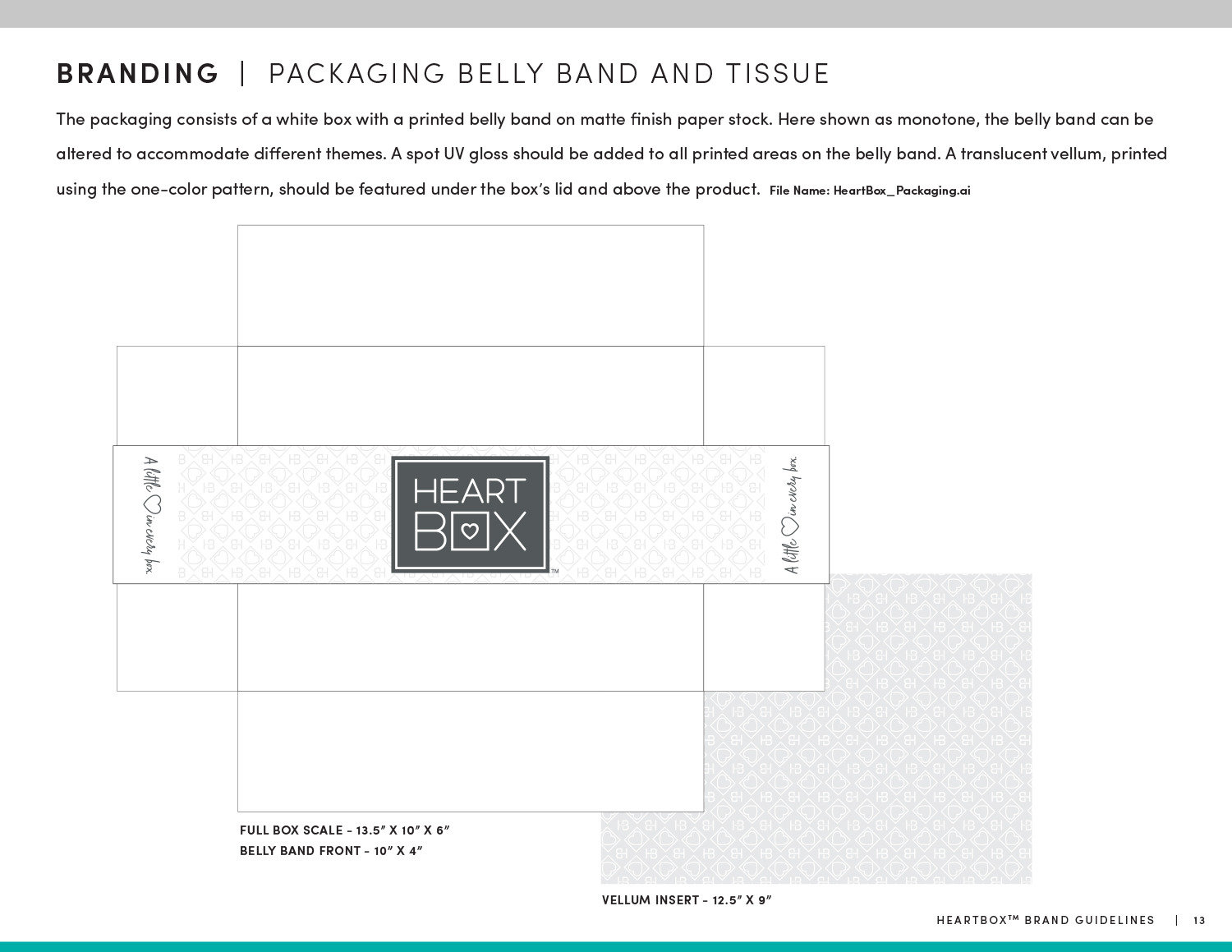 HeartBox Marketing Design Packaging Belly Band and Tissue