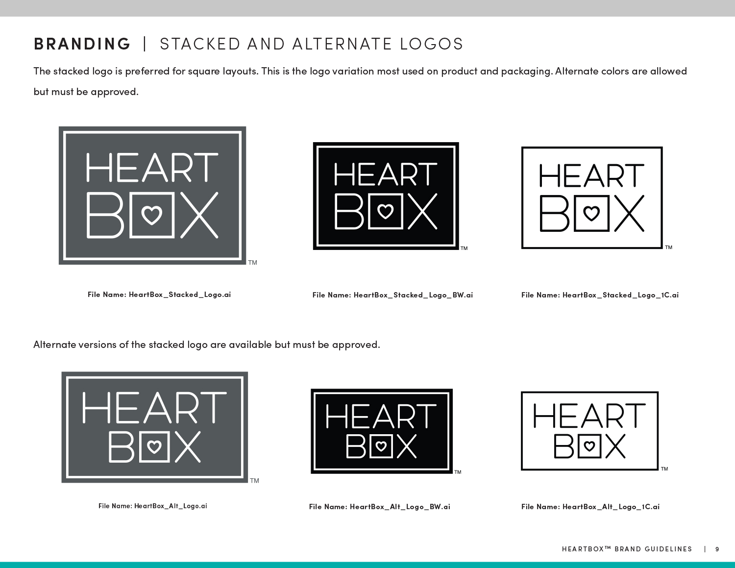 HeartBox Marketing Design Stacked and Alternate Logos