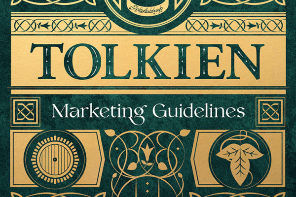 Portfolio: Ornate gold leaf design for Tolkien Marketing Guidelines.