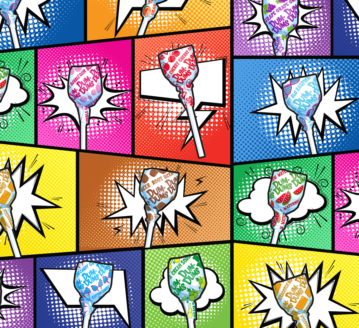 Spangler Candy Style Guides Dum-Dums Comic Book Pattern