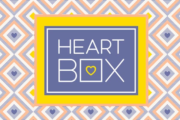 Portfolio: HeartBox logo and pattern for gift box subscription brand extension.