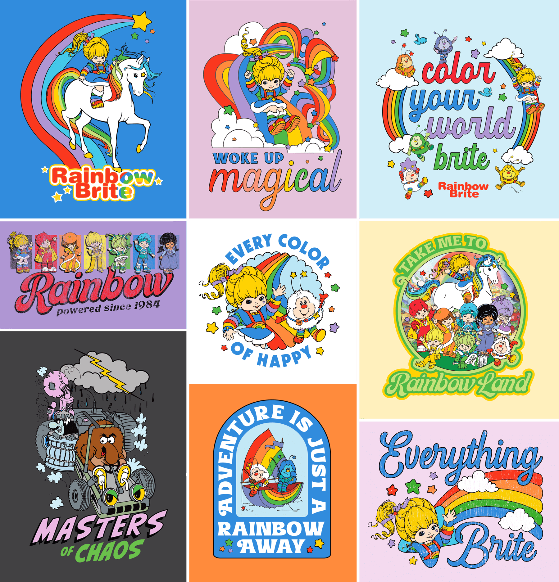 Rainbow Brite style guide composed designs for licensees