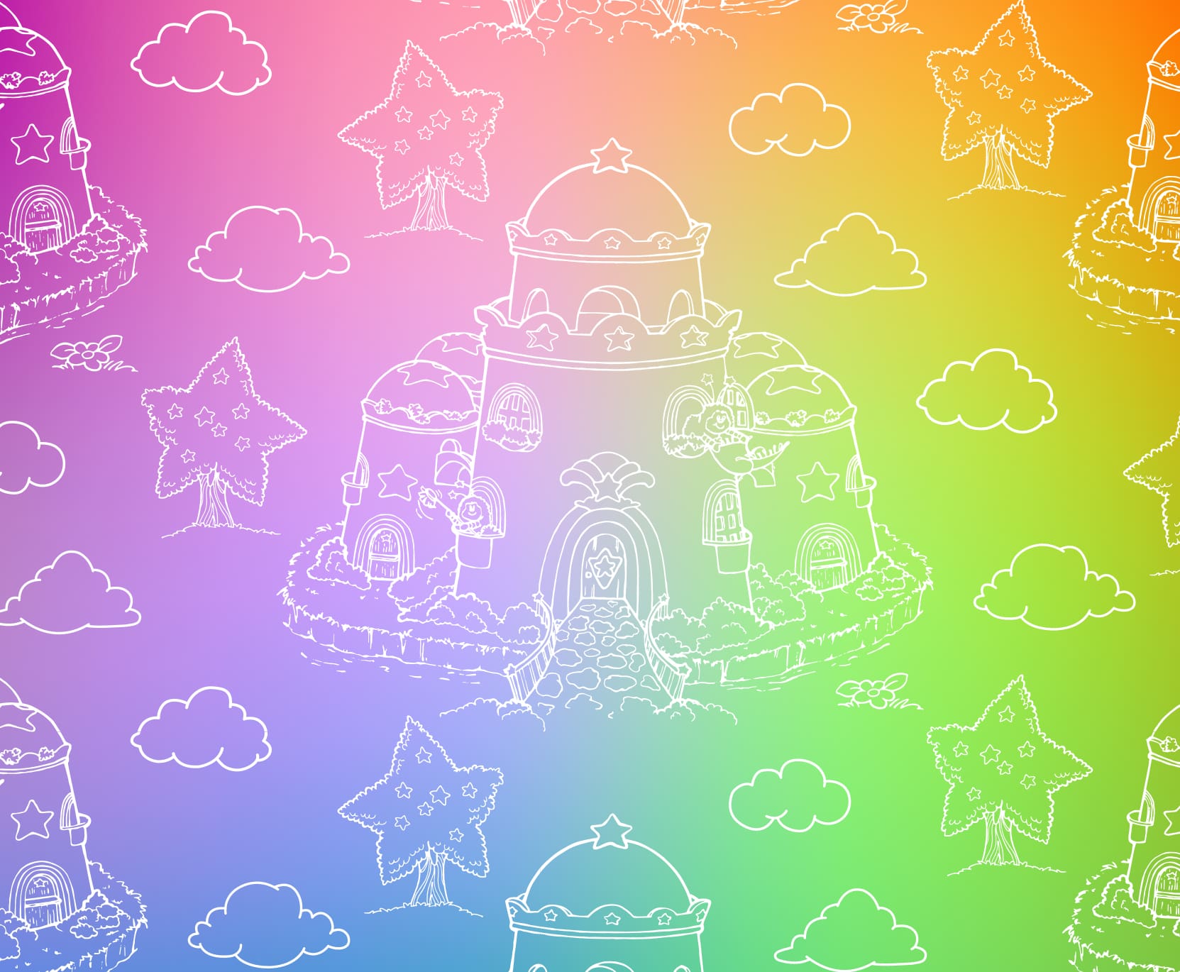 Rainbow Brite illustration gradient for licensees